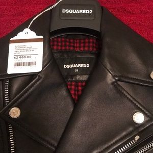 Dsquared2 Leather Bomber Jacket sz 38 Women’s